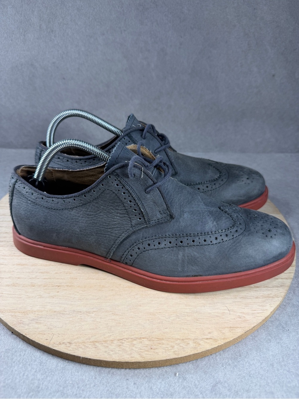 Polo Ralph Lauren Orrick Wingtip Oxford Shoes Men's 9.5 D Charcoal Navy